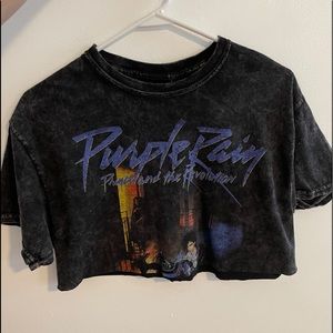 Cropped vintage band tee Purple Rain